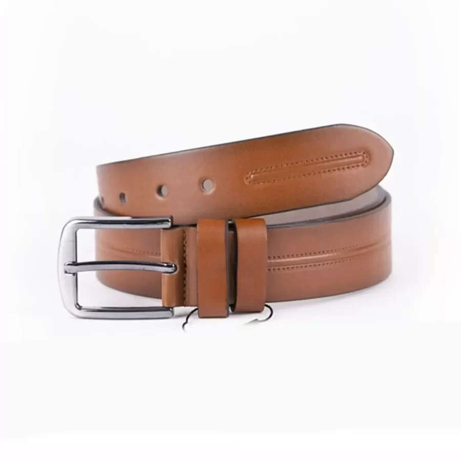 Light Brown Mens Vegan Leather Belt For Jeans TYC00123664932 2