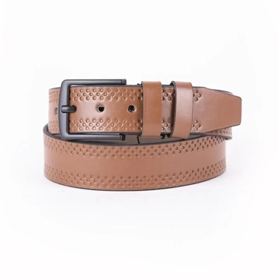 Light Brown Mens Vegan Leather Belt For Jeans TYC00123696407 1