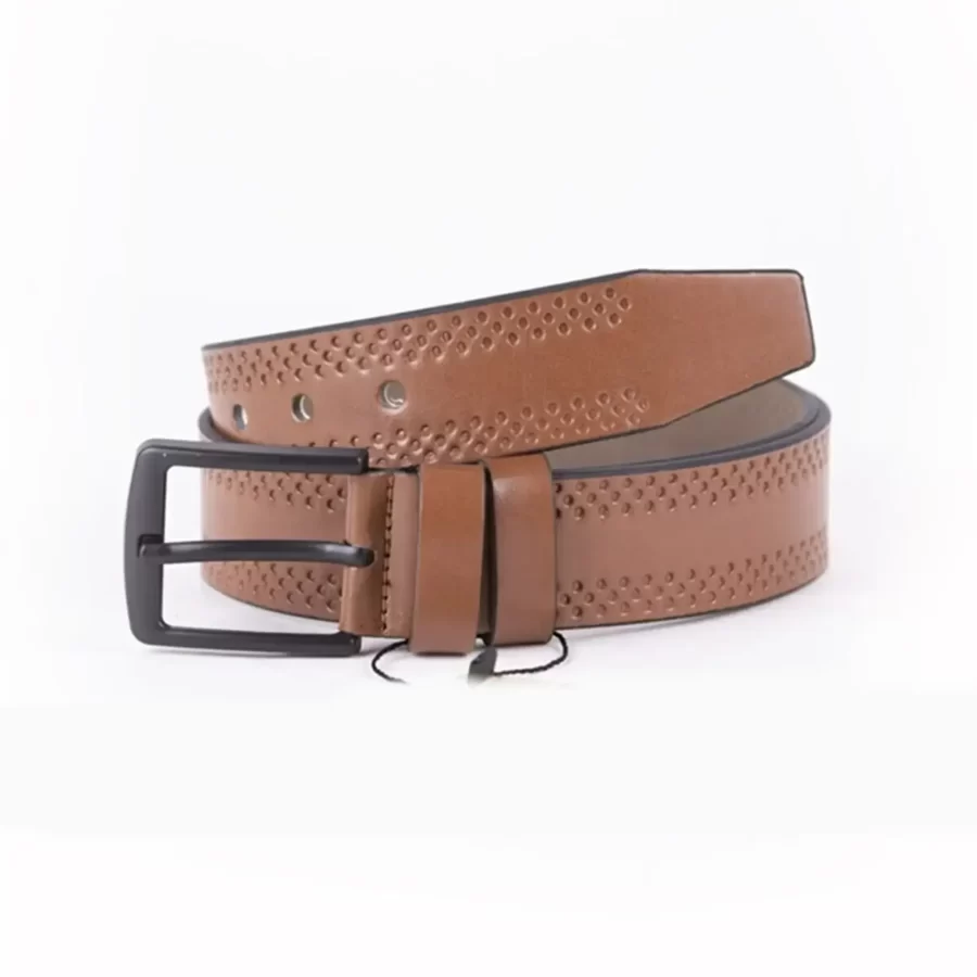 Light Brown Mens Vegan Leather Belt For Jeans TYC00123696407 2