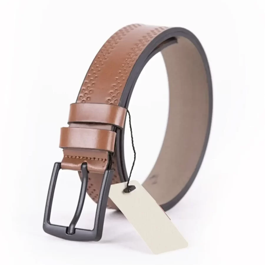 Light Brown Mens Vegan Leather Belt For Jeans TYC00123696407 3