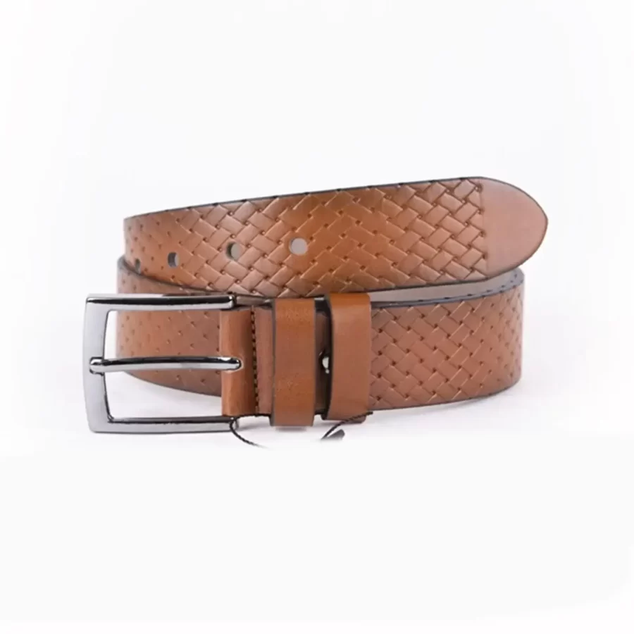 Light Brown Mens Vegan Leather Belt For Jeans TYC00123705827 2