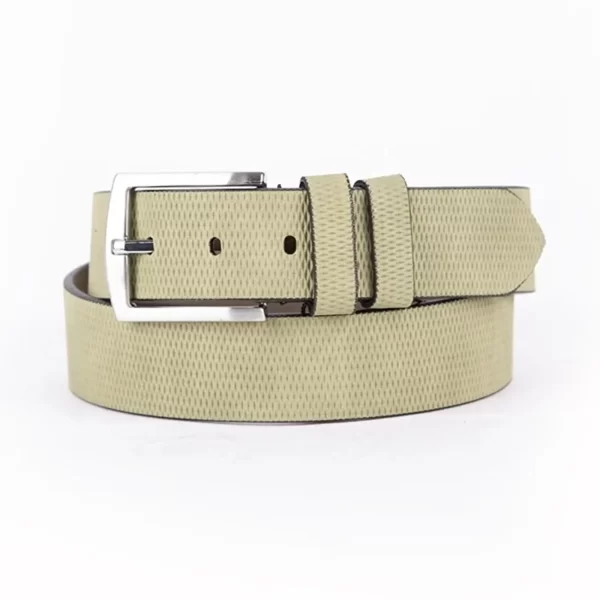 Light Green Mens Vegan Leather Belt For Jeans ST00945 7