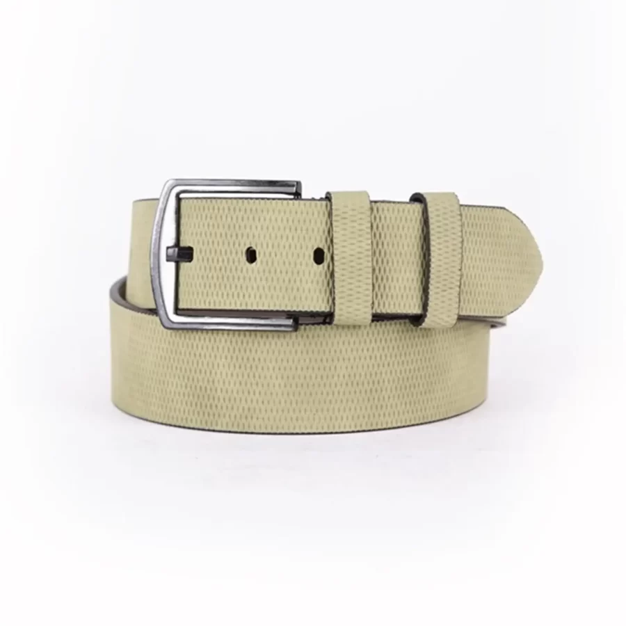 Light Green Mens Vegan Leather Belt For Jeans Wide 4 5 cm 45SSP 9A 1