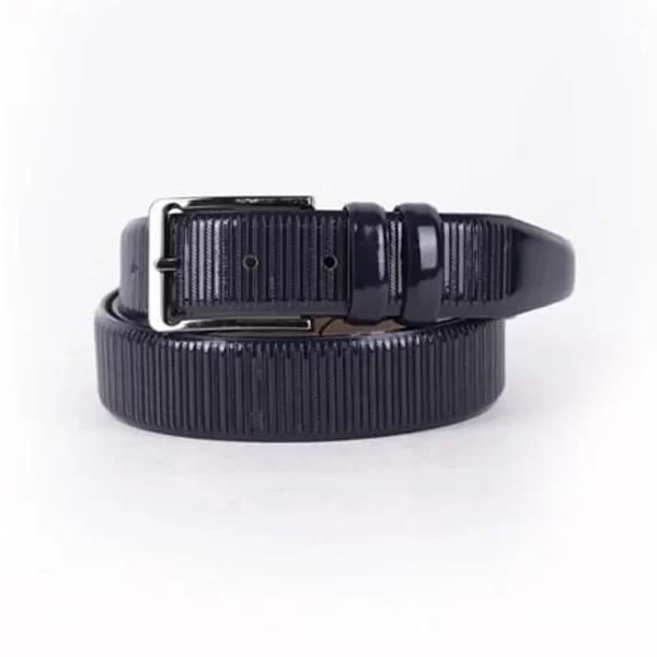 Navy Blue Mens Belt Dress Patent Leather ST01413 1