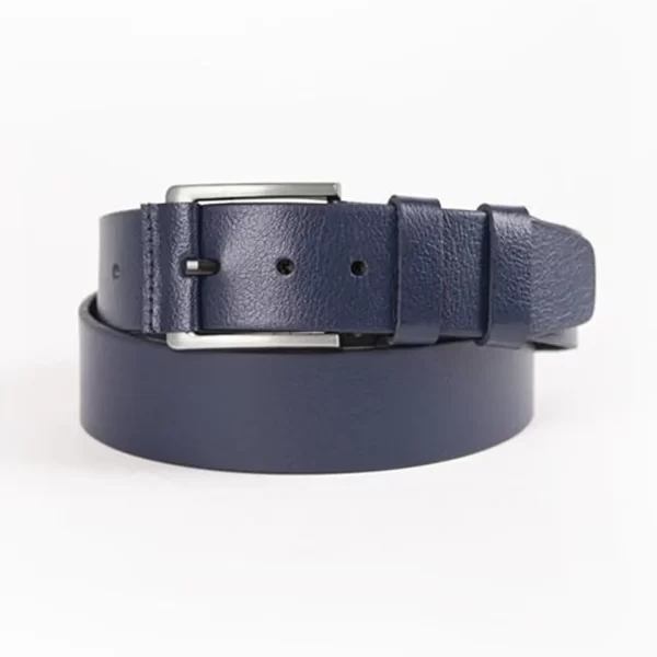 Navy Blue Mens Belt For Jeans Wide Genuine Leather ST00857 1