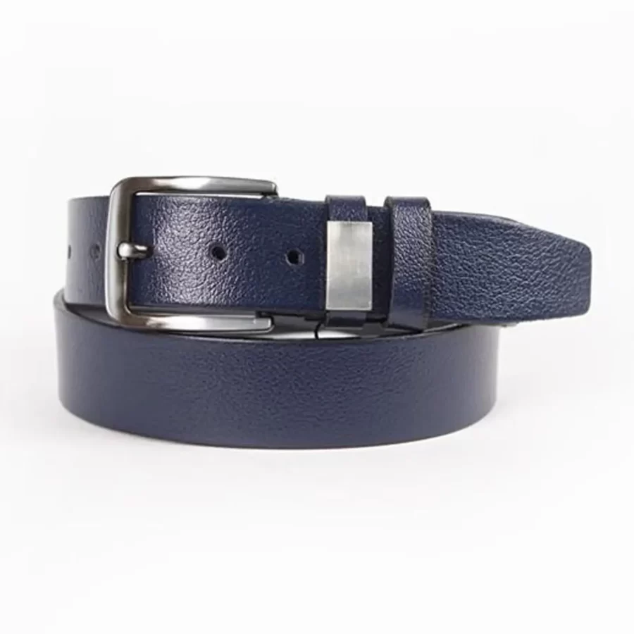 Navy Blue Mens Belt For Jeans Wide Genuine Leather ST01003 5
