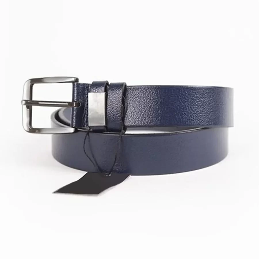 Navy Blue Mens Belt For Jeans Wide Genuine Leather ST01003 6