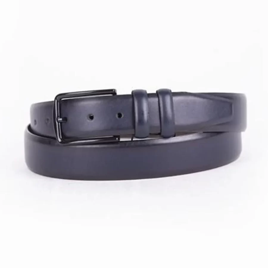 Navy Blue Mens Belt For Suit Genuine Leather ST00140 19