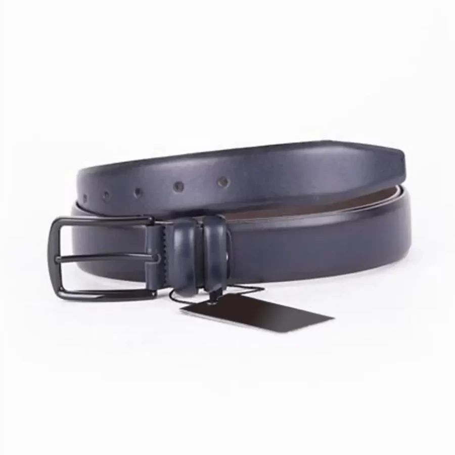 Navy Blue Mens Belt For Suit Genuine Leather ST00140 20