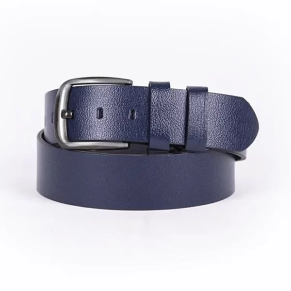 Navy Blue Mens Belt Wide Casual Genuine Leather ST00041 21