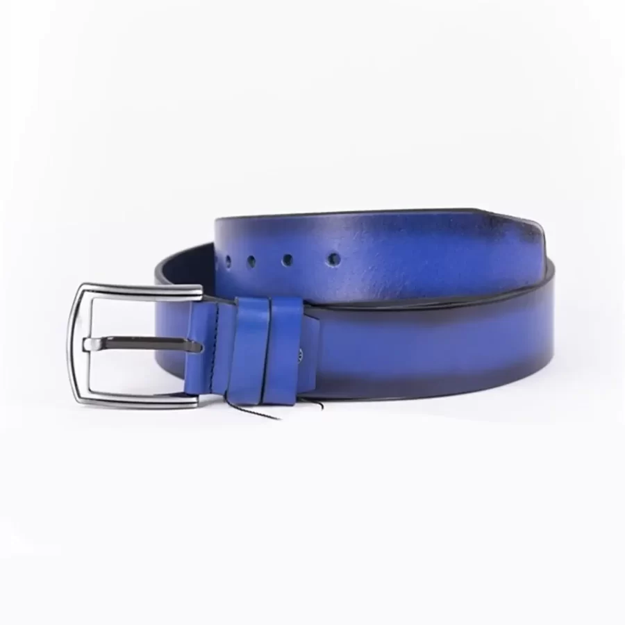 Royal Blue Mens Belt For Jeans Wide Genuine Leather ST007622 1