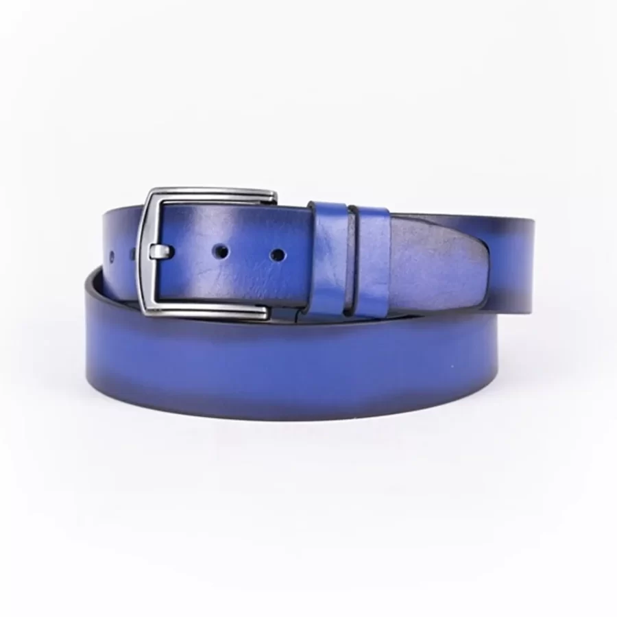Royal Blue Mens Belt For Jeans Wide Genuine Leather ST007622 2