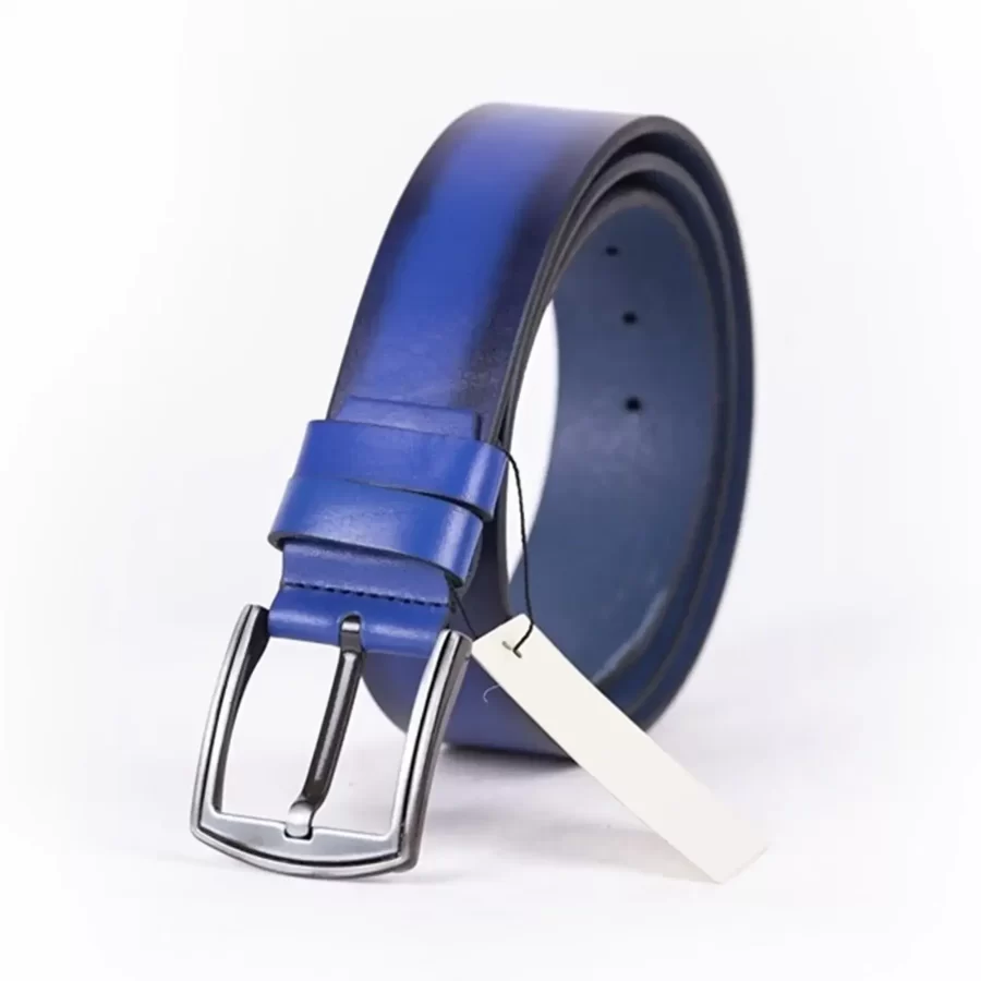 Royal Blue Mens Belt For Jeans Wide Genuine Leather ST007622 3