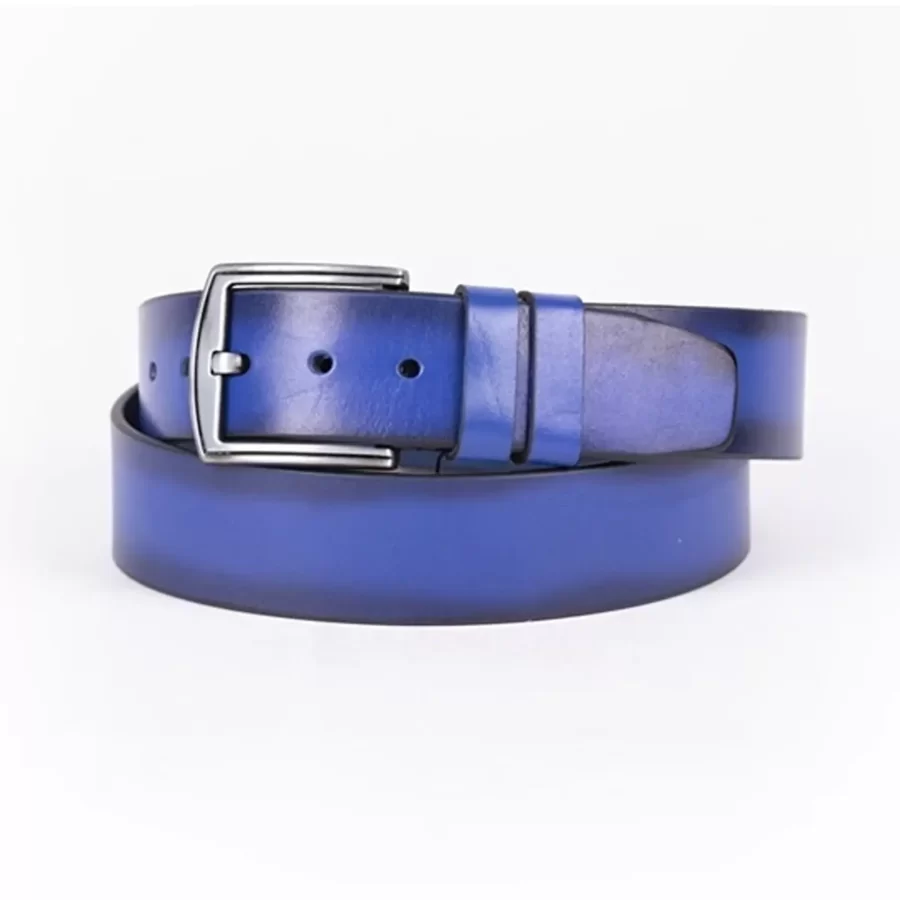 Royal Blue Mens Belt Wide Casual Genuine Leather ST00762 1