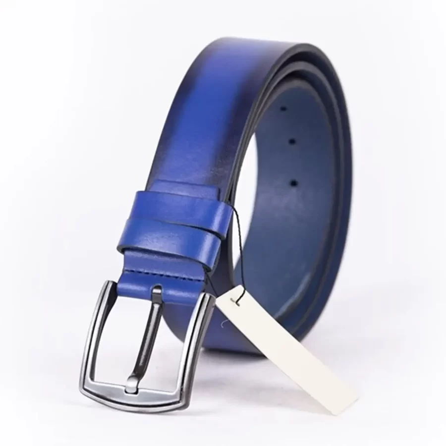 Royal Blue Mens Belt Wide Casual Genuine Leather ST00762 3