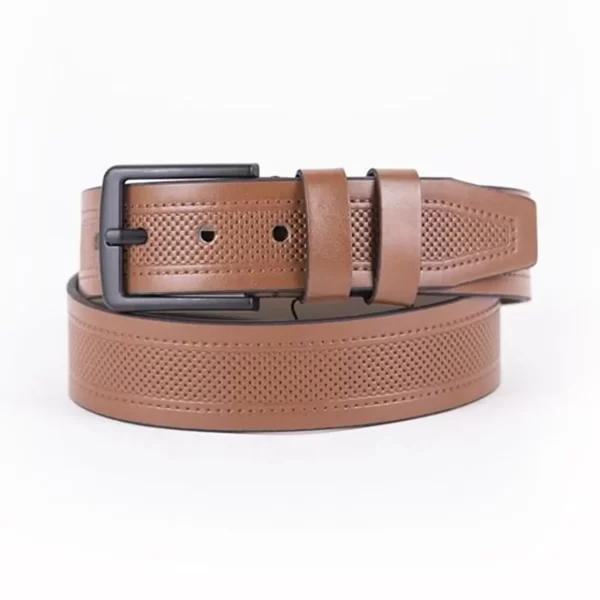 Tan Mens Vegan Leather Belt For Jeans ST00928 1