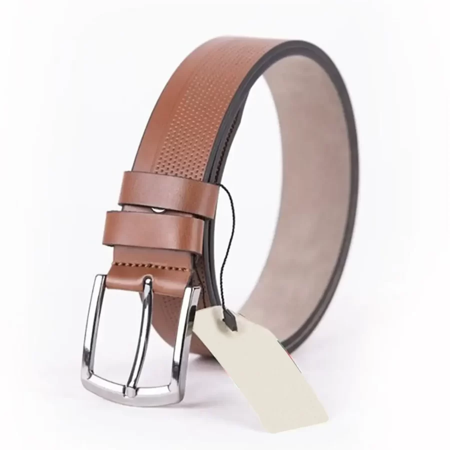 Tan Mens Vegan Leather Belt For Jeans ST00930 3