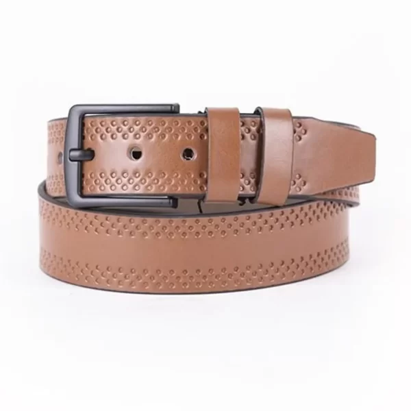 Tan Mens Vegan Leather Belt For Jeans ST00934 1