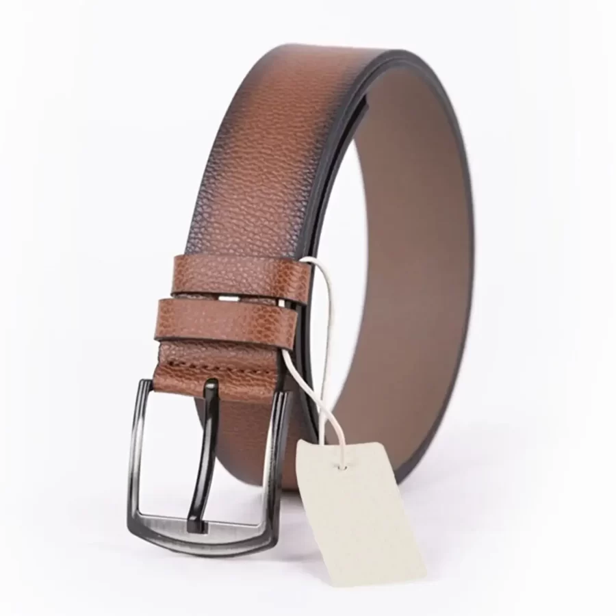 Tan Mens Vegan Leather Belt For Jeans Wide 4 5 cm 45SSD135 8G 3