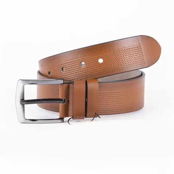 Tan Mens Vegan Leather Belt For Jeans Wide 4 5 cm ST00956 1