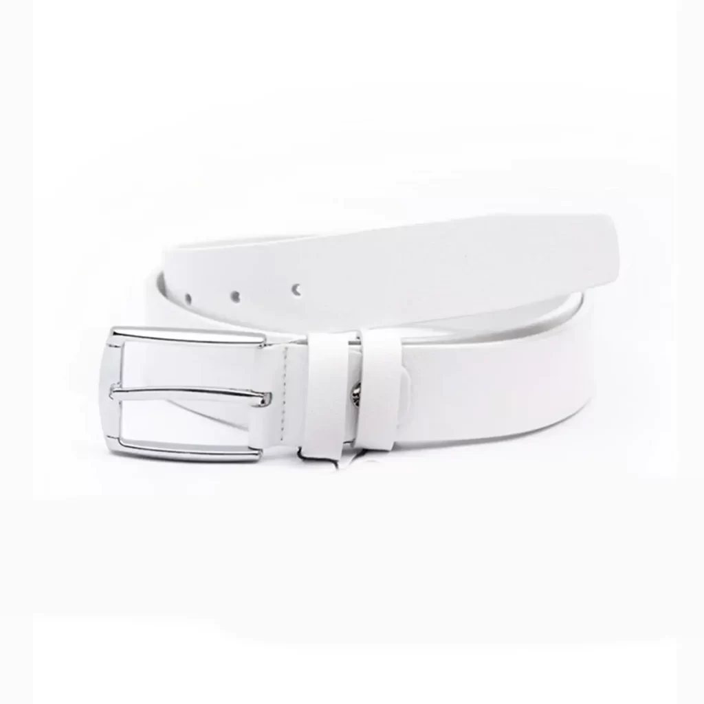 mens white suede belt