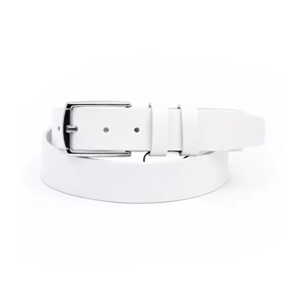 White Mens Belt Dress Genuine Leather 350101 7 1