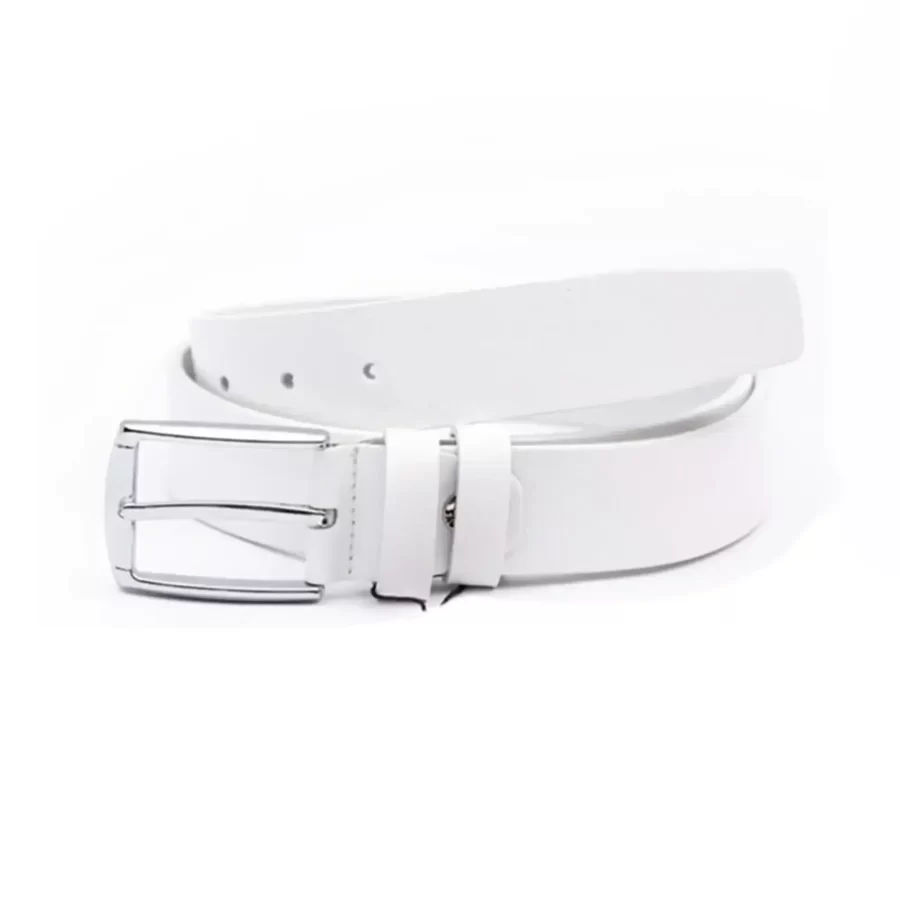 White Mens Belt Dress Genuine Leather 350101 7 2