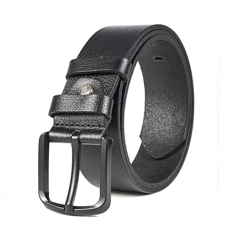 Black Buckle Wide Leather Belt For Jeans PRSBELT430131 7