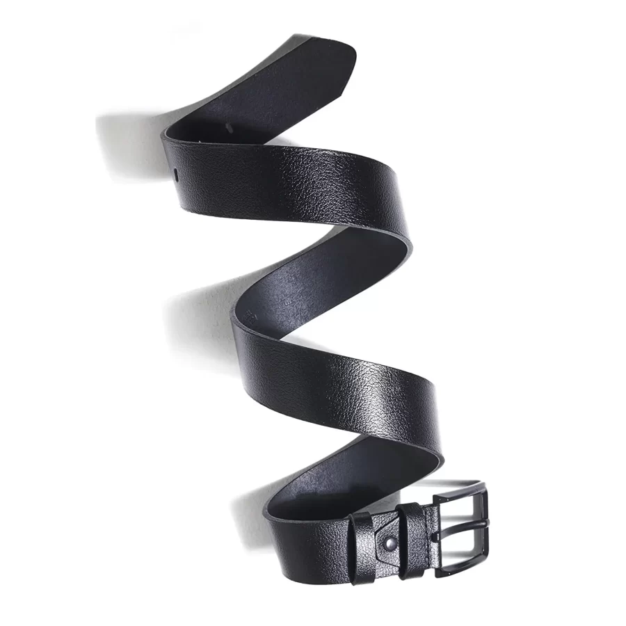 Black Buckle Wide Leather Belt For Jeans PRSBELT430131 9