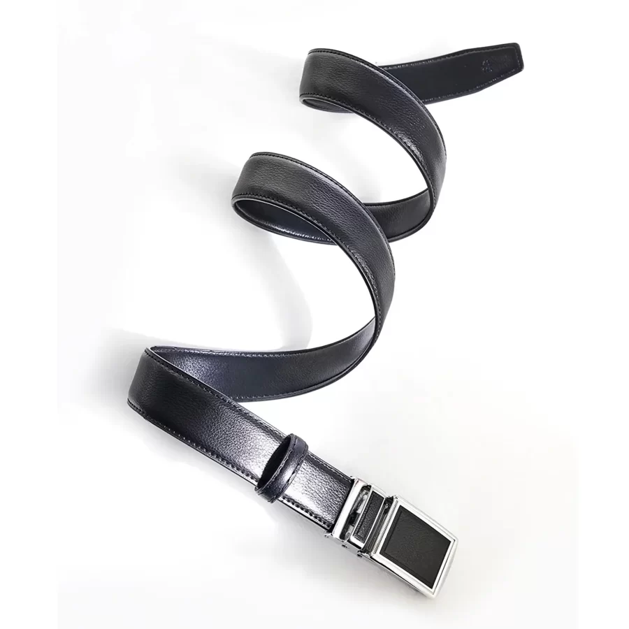 Black Ratchet Buckle Vegan Belt For Men PRSBELTOTM350101 16