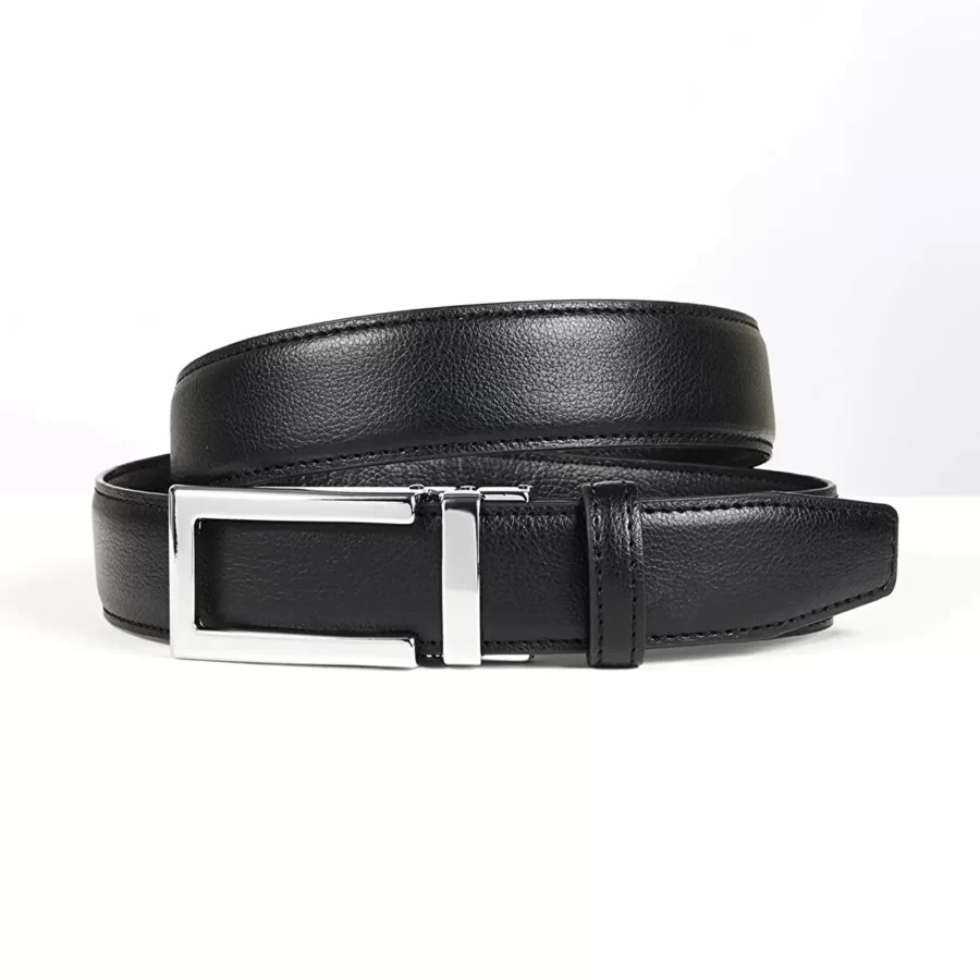 Black Ratchet Buckle Vegan Belt For Men PRSBELTOTM350458 18