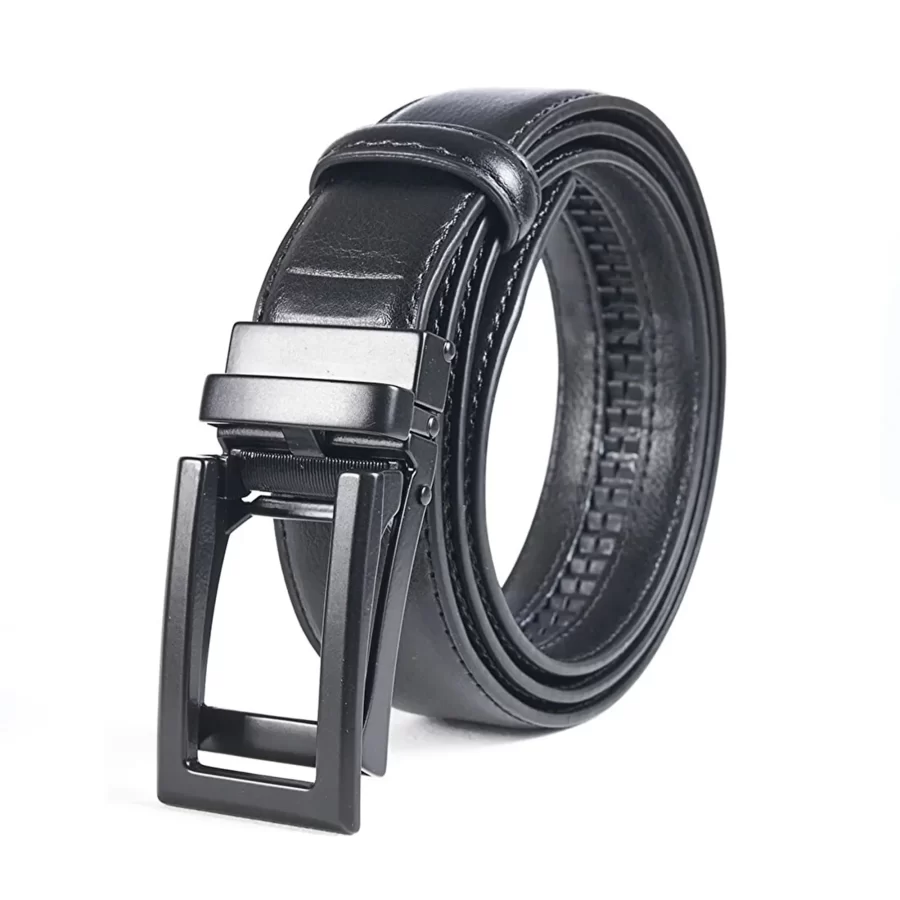 Black Ratchet Buckle Vegan Belt For Men PRSBELTOTM350487 17