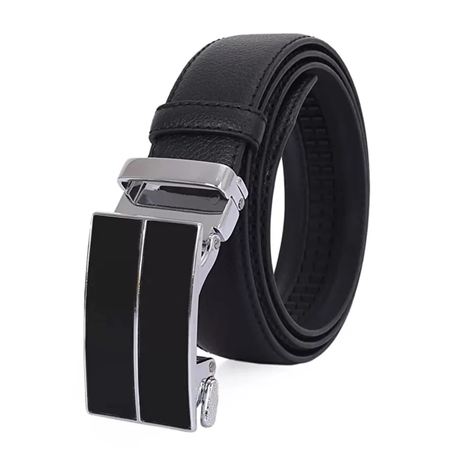 Black Slide Buckle Vegan Belt For Men 77756865060 18