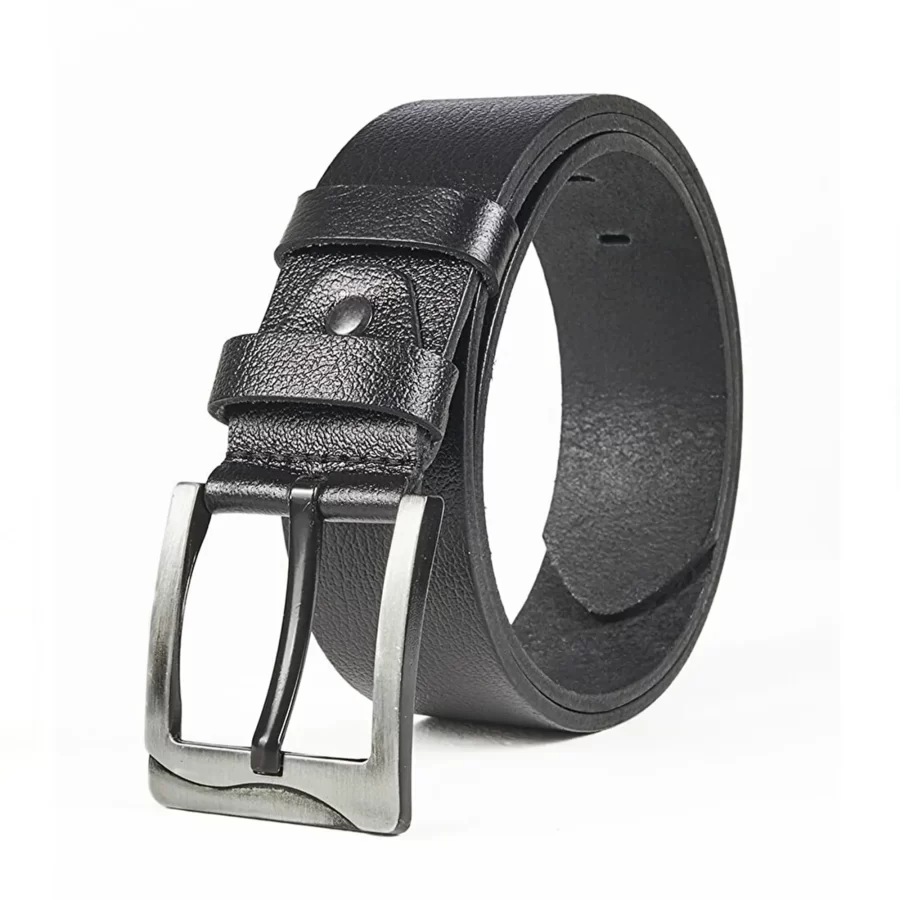 Black Wide Leather Belt For Jeans PRSBELT430116 5