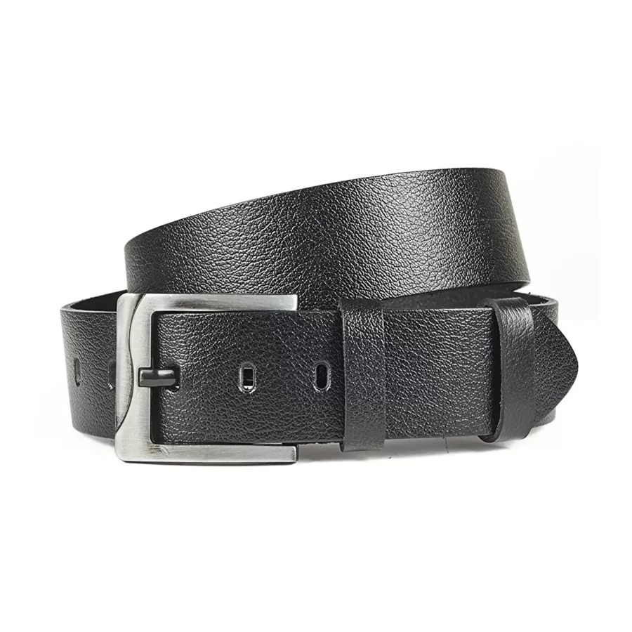 Black Wide Leather Belt For Jeans PRSBELT430116 6