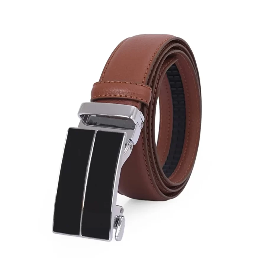 Brown Mens Ratchet Buckle Vegan Belt For Men PRSBELTOTM350330 12