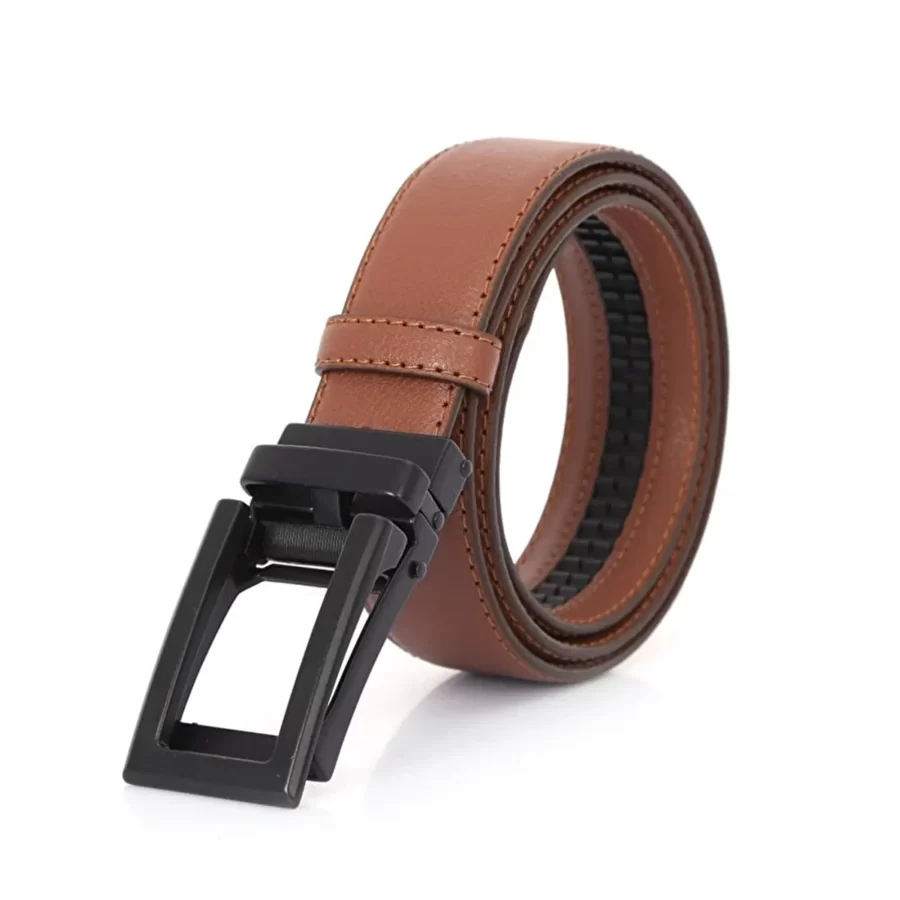 Brown Mens Ratchet Buckle Vegan Belt For Men PRSBELTOTM350487 12