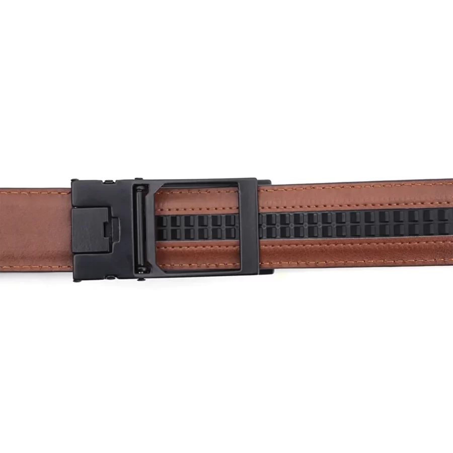 Brown Mens Ratchet Buckle Vegan Belt For Men PRSBELTOTM350487 15