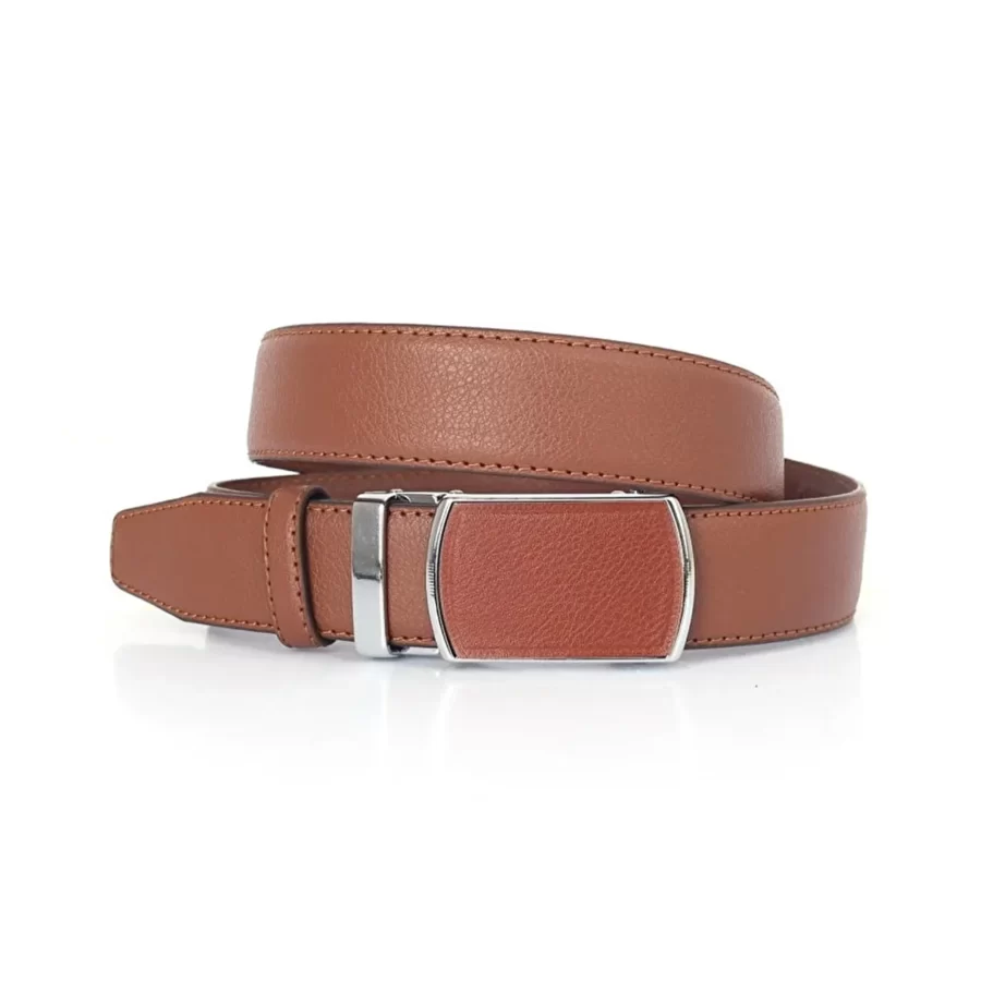 Brown Mens Ratchet Buckle Vegan Belt For Men PRSBELTOTM350501 8