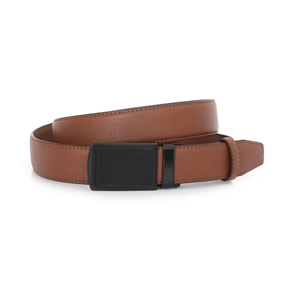 Buy Brown Mens Slide Buckle Vegan Belt For Men - LeatherBeltsOnline.com