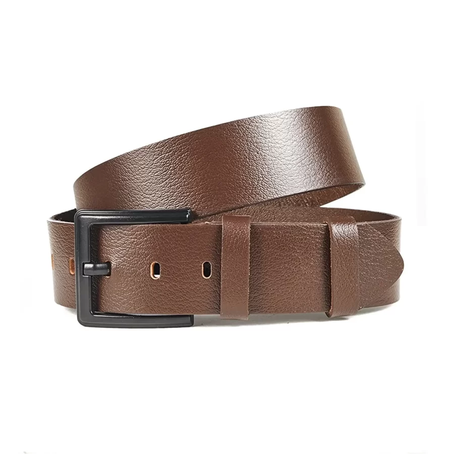 Brown Wide Leather Belt For Jeans PRSBELT430101 6