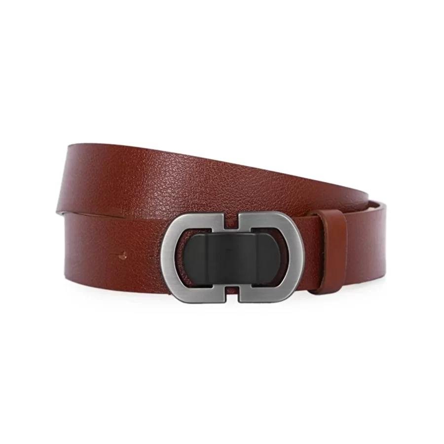 Cognac Mens Belt For Jeans Top Grain Leather PRSCOG38DERSTO 16