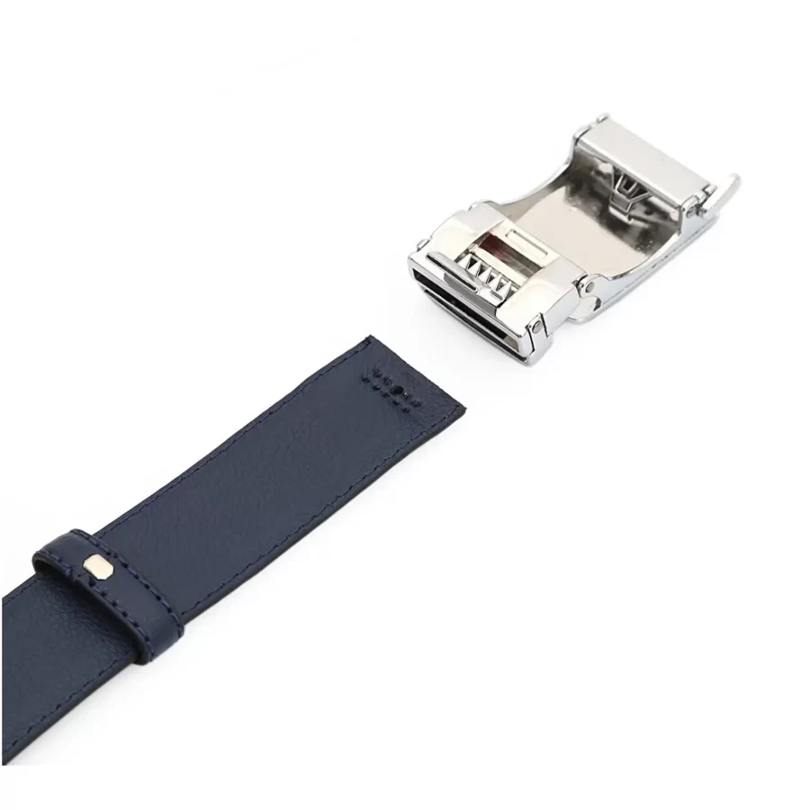 Dark Blue Mens Ratchet Buckle Vegan Belt For Men PRSBELTOTM350201 11