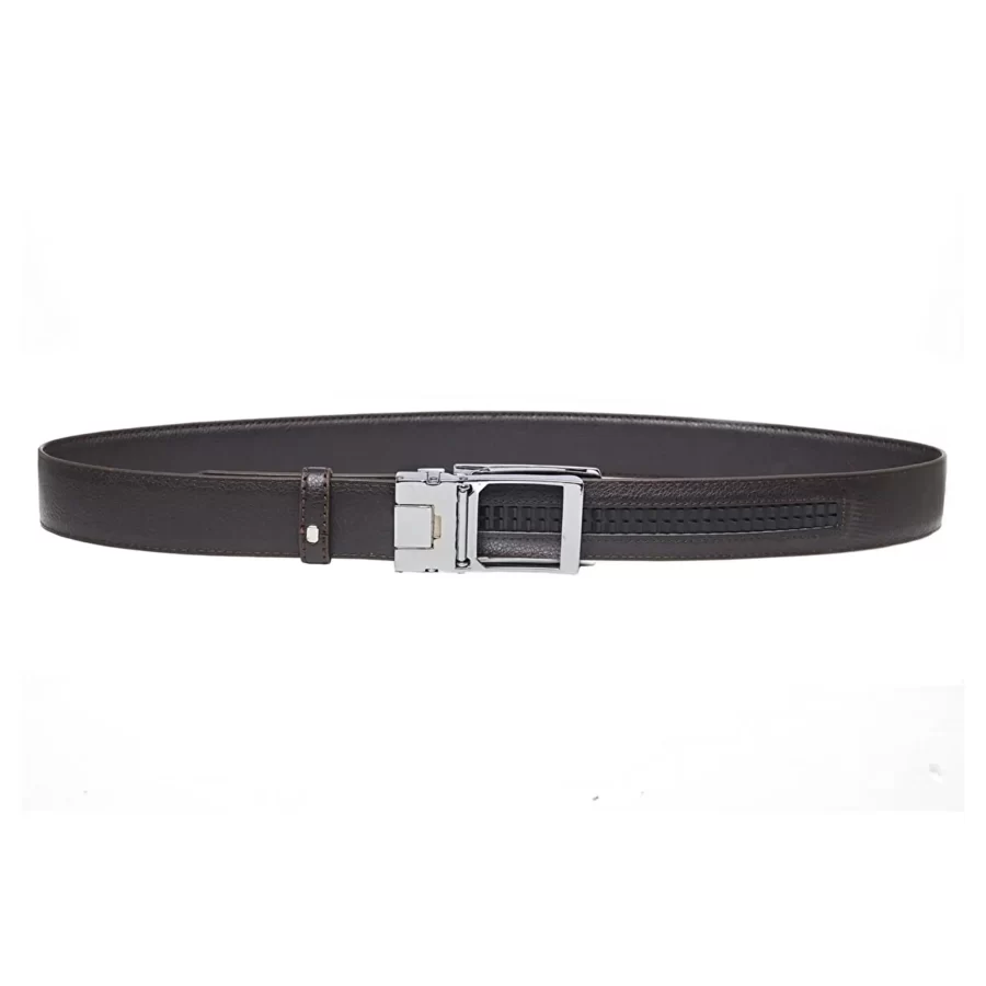 Dark Brown Mens Ratchet Buckle Vegan Belt For Men PRSBELTOTM350101 4