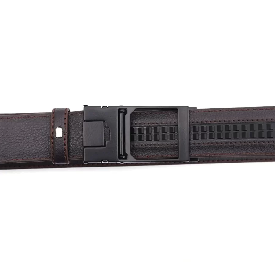 Dark Brown Mens Ratchet Buckle Vegan Belt For Men PRSBELTOTM350487 10