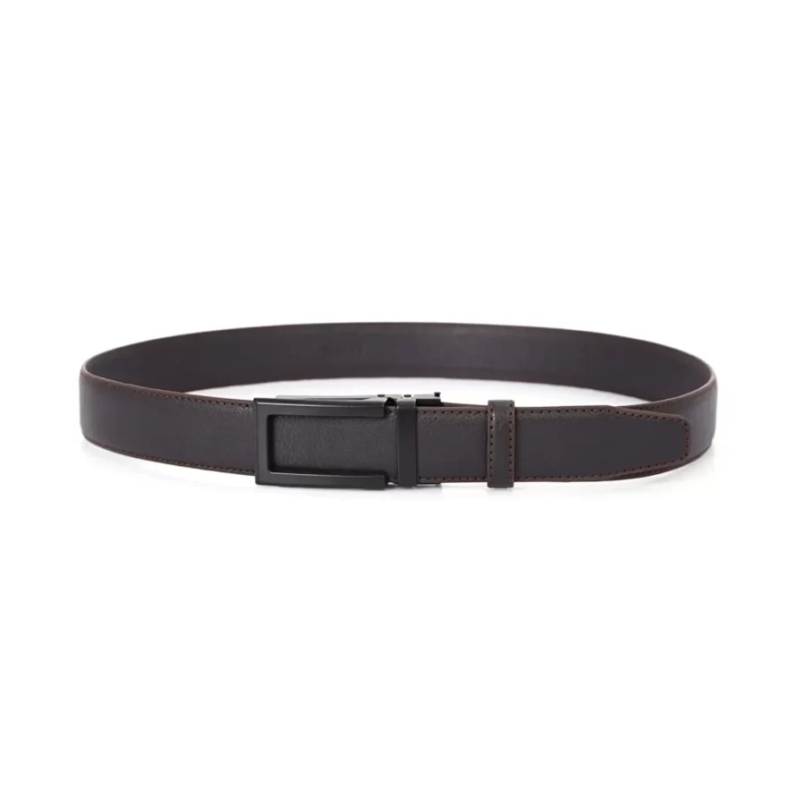 Dark Brown Mens Ratchet Buckle Vegan Belt For Men PRSBELTOTM350487 9