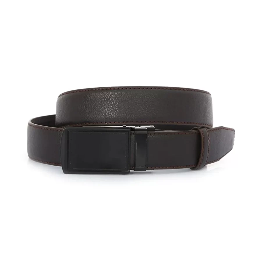 Dark Brown Mens Ratchet Buckle Vegan Belt For Men PRSBELTOTM350901 2