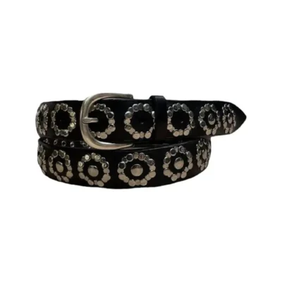 Designer Studded Leather Belt Black HBCV00004BYF1P
