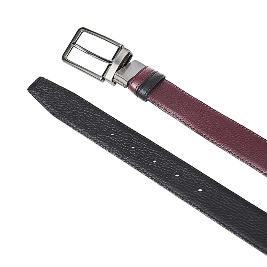 Double Sided Belt Mens Burgundy Calf Skin Leather PRSBELT35D66001 19