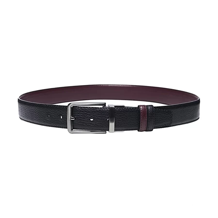 Double Sided Belt Mens Burgundy Calf Skin Leather PRSBELT35D66001 22